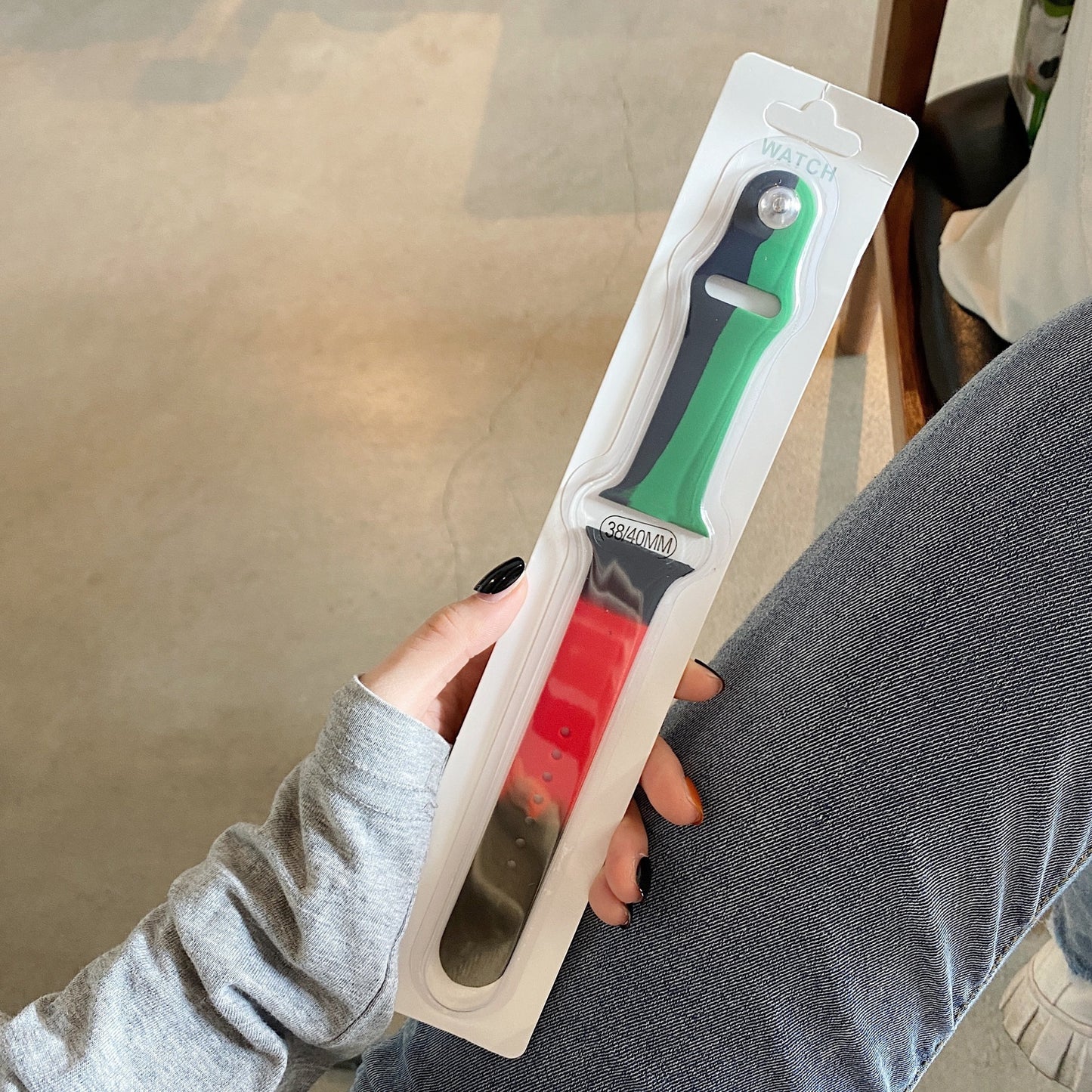 Silikoon kontraskleur sporthorlosieband vir Applewatch-horlosies