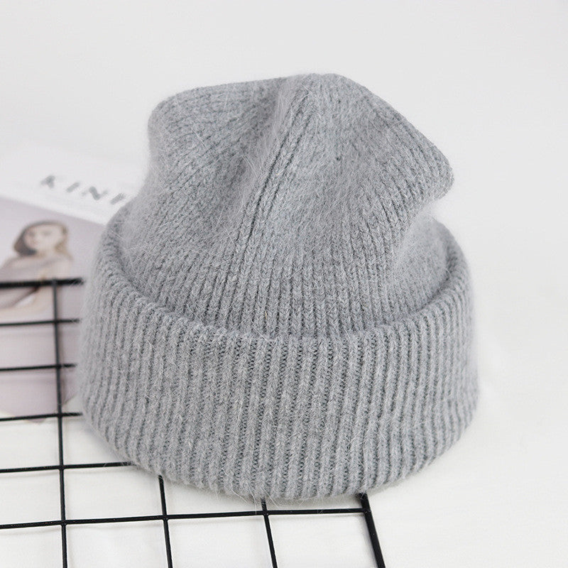 All-match Simple Student Straight Cap Warm Knitted Pullover Cap
