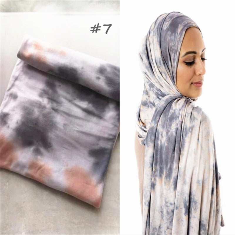 Cotton Modal Tie-dye Cotton Jersey Shawl Scarf Hijab