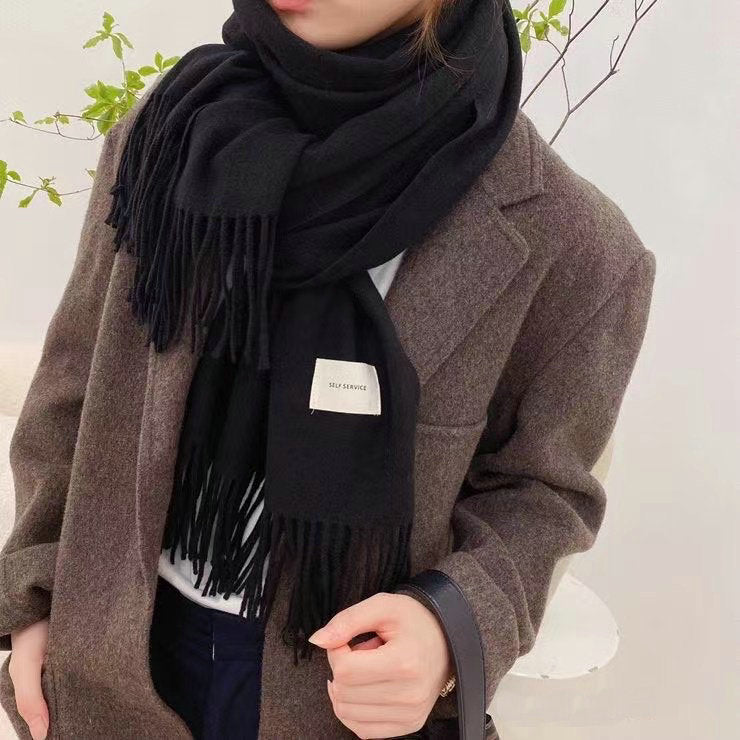 New Style Tassel Imitation Cashmere Scarf Padded Shawl Women