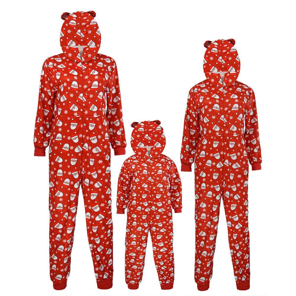 Kersfees Familie Bypassende Onesis Slaapklere Jumpsuit Kersvader Langmou Kaphuisklere Kersfees Romper Nagklere Vir Kinder Volwassenes