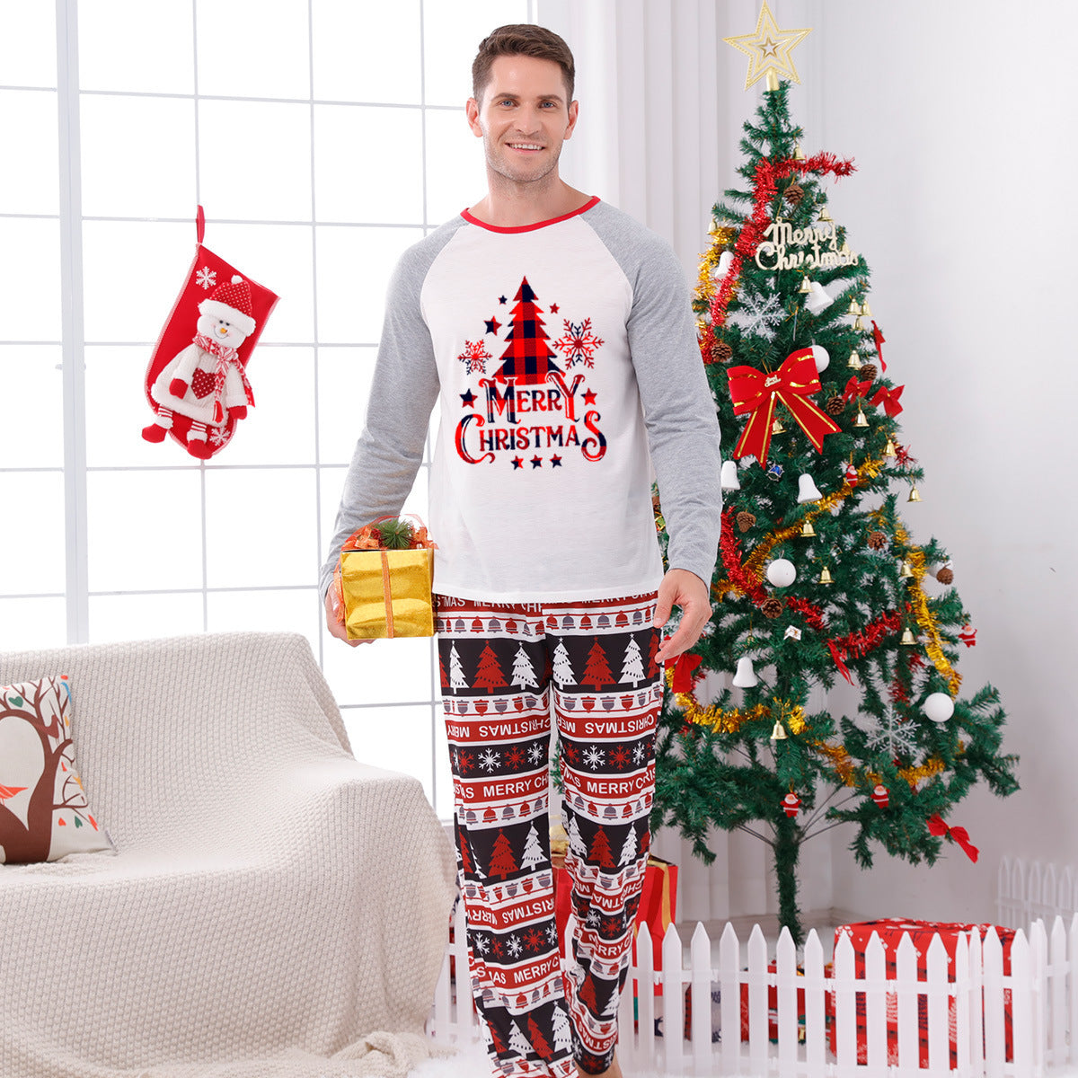 Plaid Panel Print Of Parent Child Suit