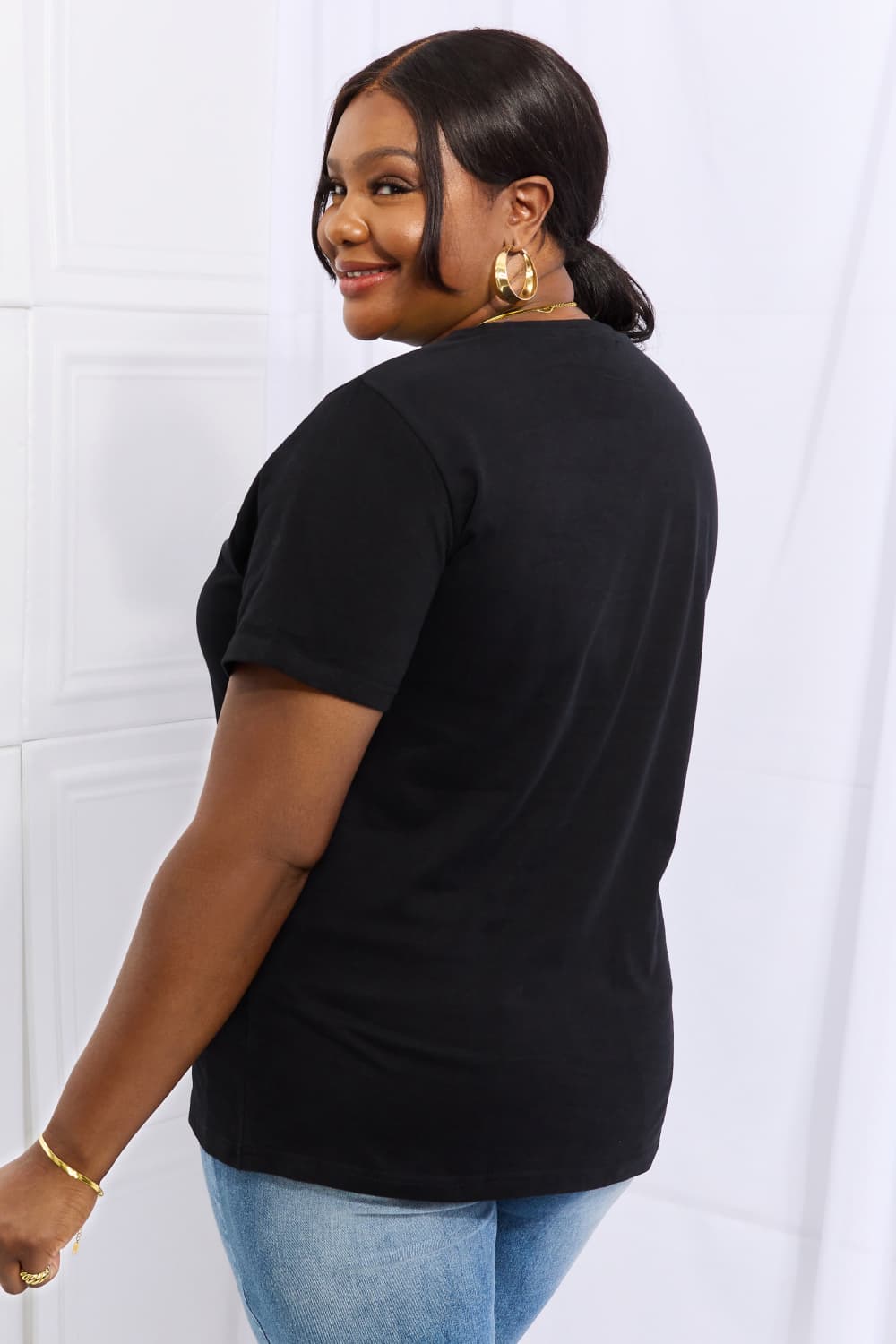 Simply Love Volgrootte Skoenlapper Grafiese Katoen Tee