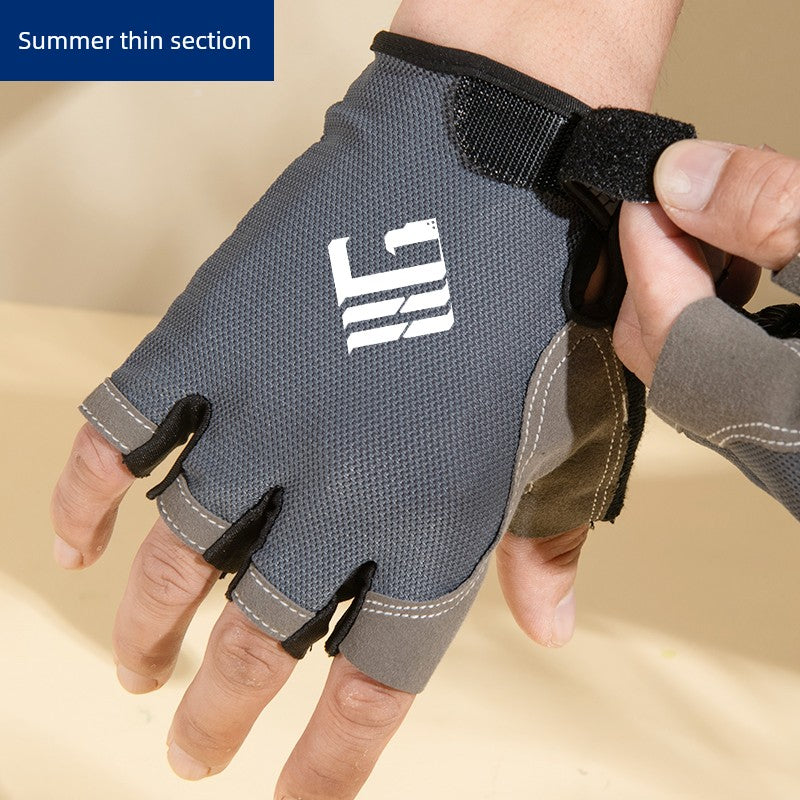 Battle Double Cutting Finger Gloves Autumn and Winter Thick Warm Tide Leakage Male and Female Students Cycling Peripheral Gray Crow Truth Pamish Half