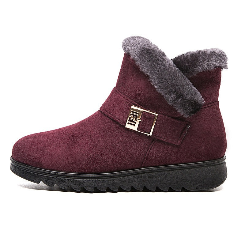 Winterstewels Vroue Warm Plush Sneeustewels Rits Comfort Flats Skoene