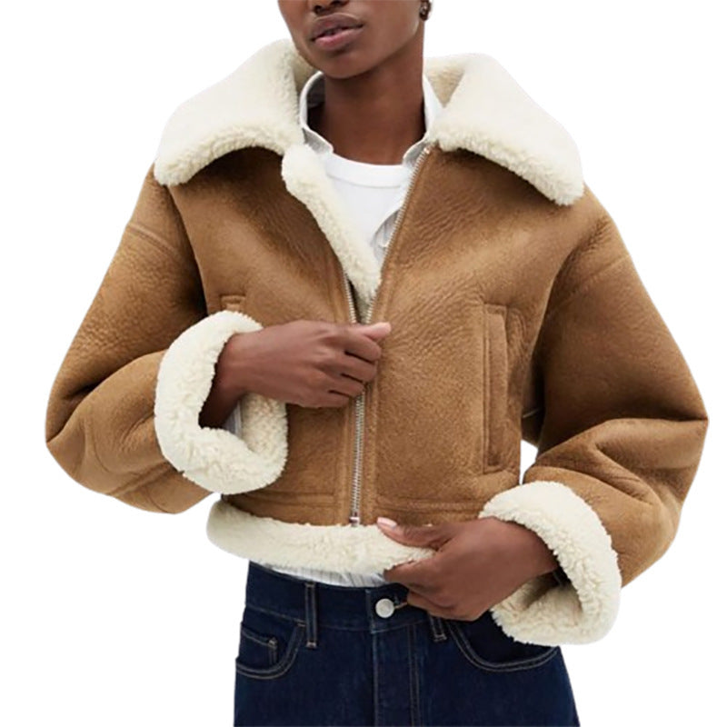 Vroue se kort rits termiese jas