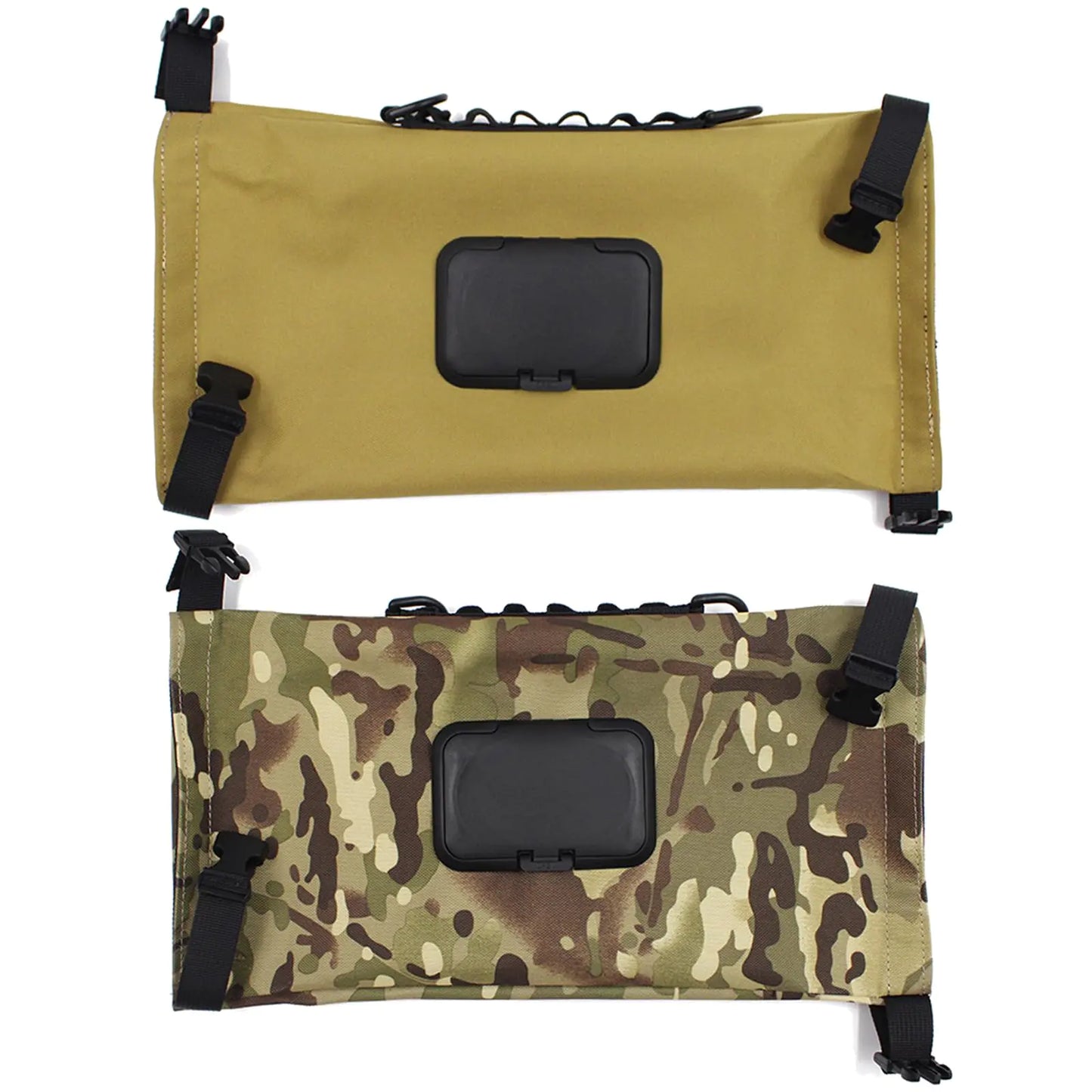 Generic Travel Wipe Dispenser Portable Baby Wipe Case 2 in 1 Reusable Paper&Wipe Container Outdoor Camping Hanging Wet Wipe Pouch (Cam+Bro2PCS)