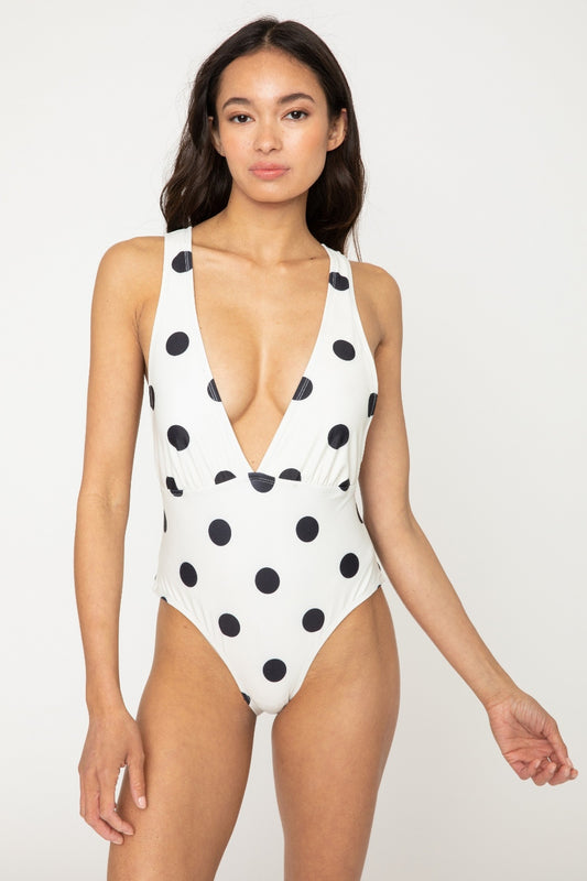 Marina West Swim Beachy Keen Polka Dot Gebind Duik Een-stuk swembroek