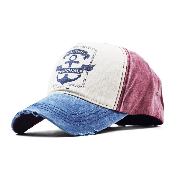 Washed cotton baseball cap Washed letters baseball cap