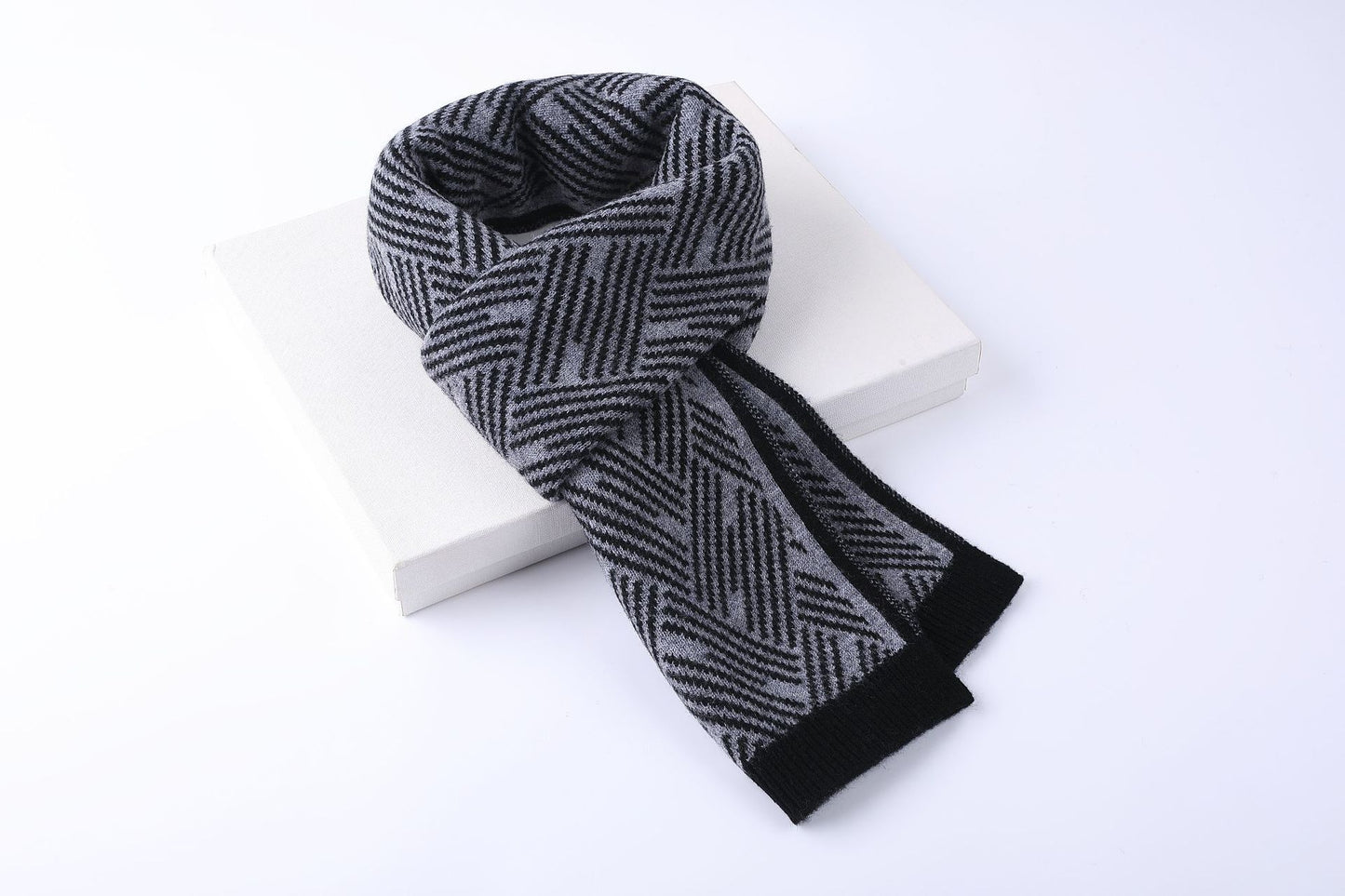 Knitted 100 Pure Wool Scarf For Men And Women Winter Korean Style Atmosphere