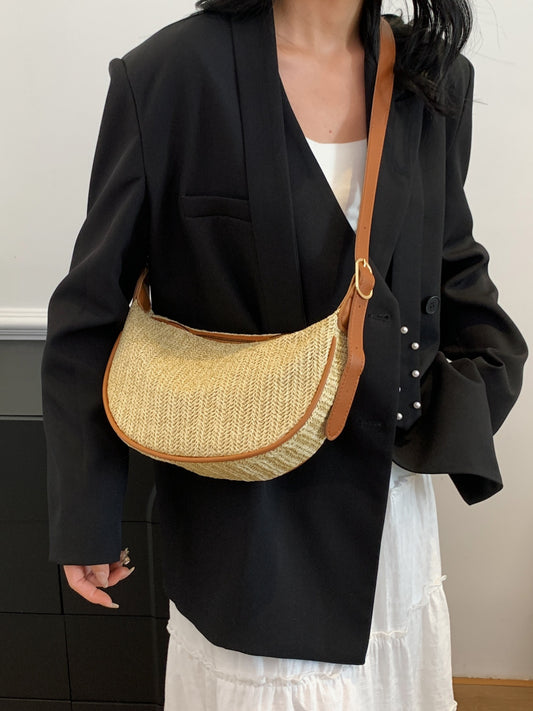 Straw Weave Adjustable Strap Shoulder Bag