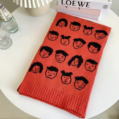 Fashionable Cartoon Head Scarf For Women In Winter