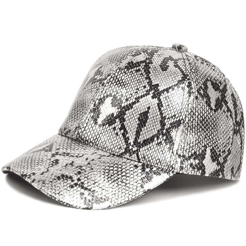 PU Serpentine Baseball Cap Sun-proof Peaked Cap