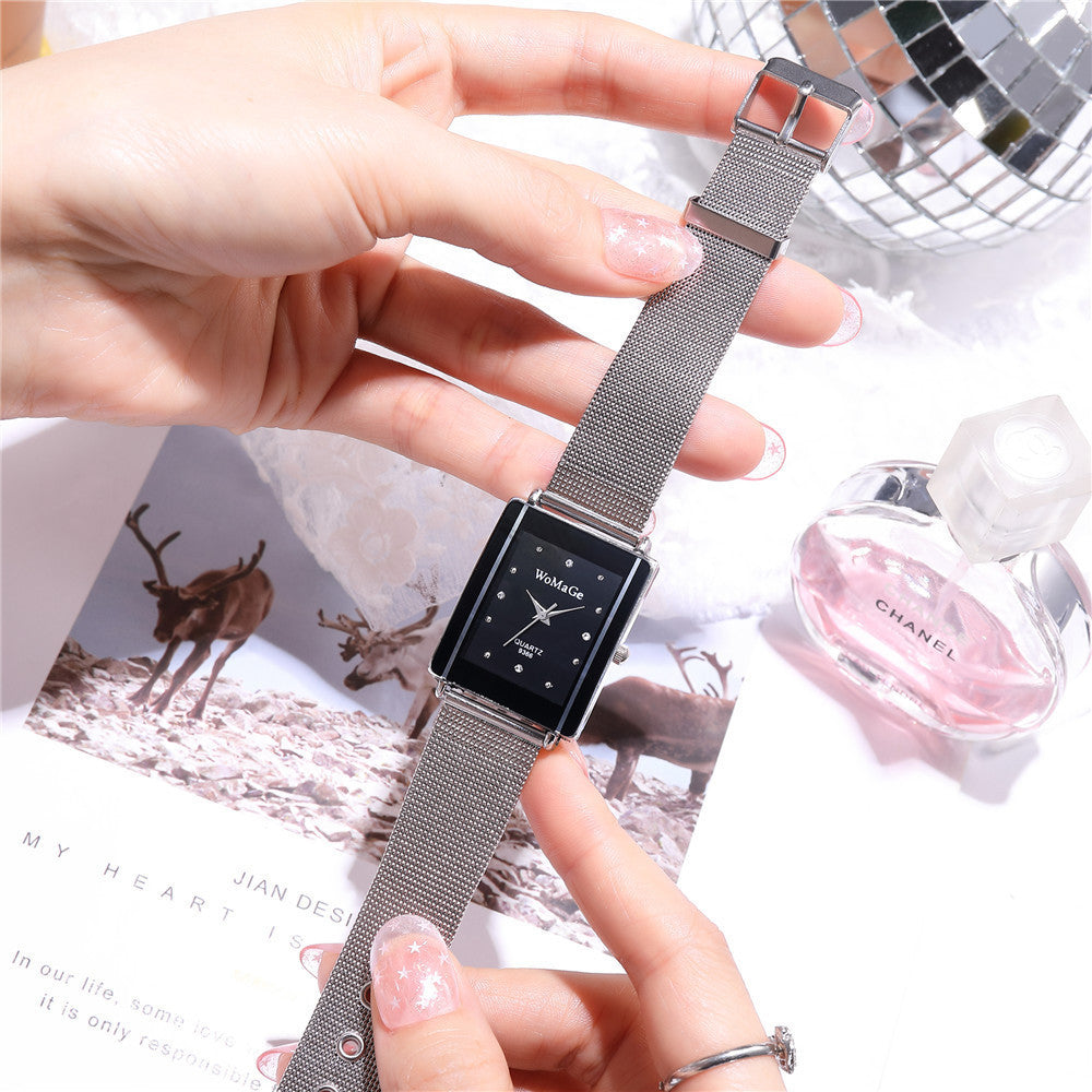 Fashion Simple Style Rectangular Dial Couple Watches