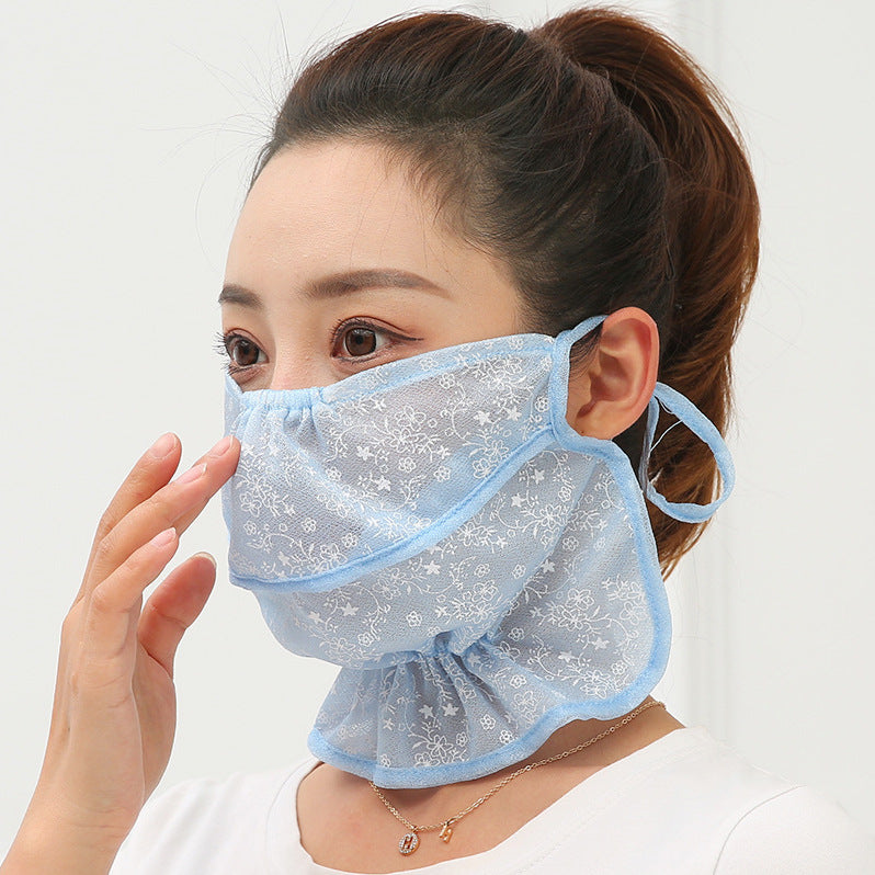 Summer Sun Protection Mask Outdoor Sun Protection Neck Protection Ice Silk Fabric Breathable And Dustproof