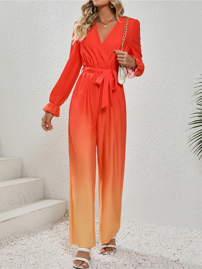 Gradient Tie Front Voltsmou Jumpsuit