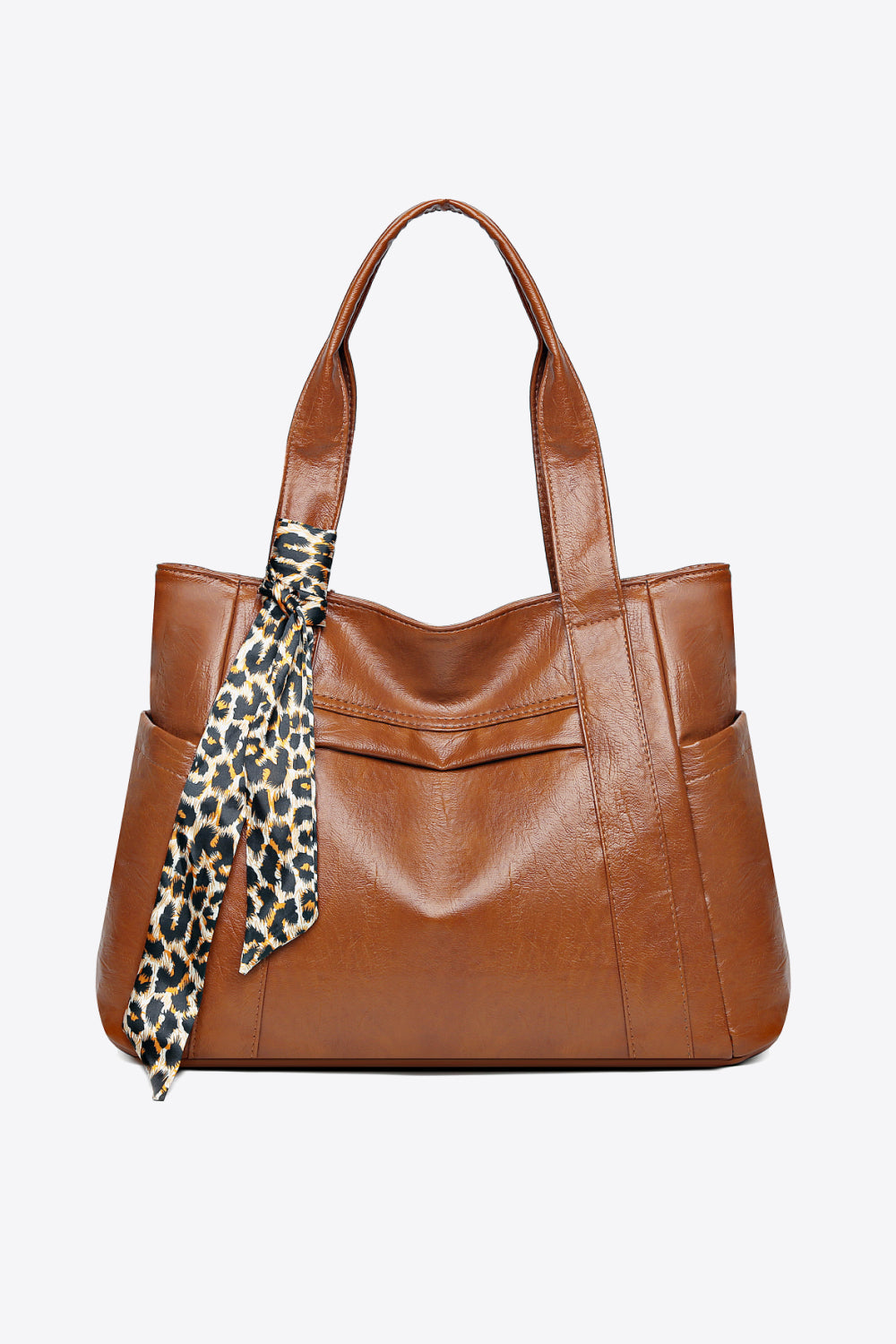 Tied PU Leather Handbag