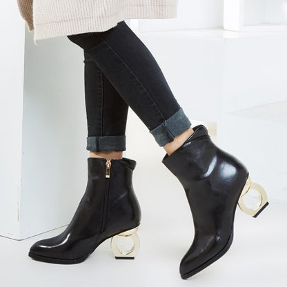 Short Boots  Autumn And Winter Heel Shoes Women