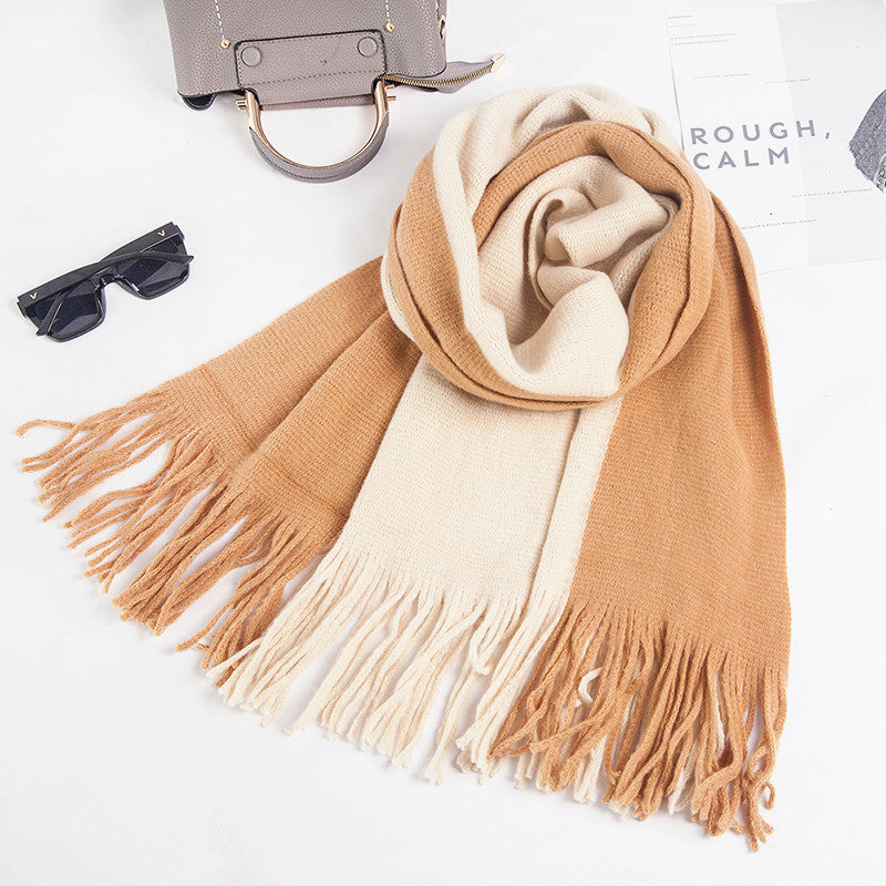 Woolen Scarf Women Knitted Bib Shawl