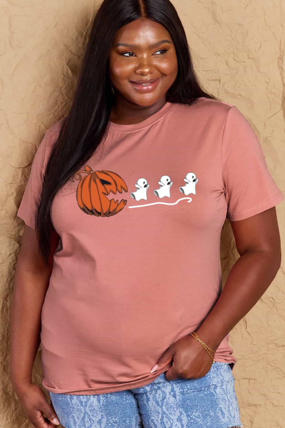 Simply Love Full Size Jack-O'-Lantern Graphic Cotton T-Shirt