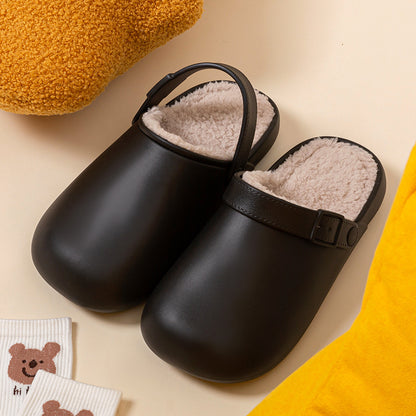 Cotton Slippers Women Waterproof Simple Baotou