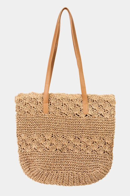 Fame Straw Braided Tote Bag