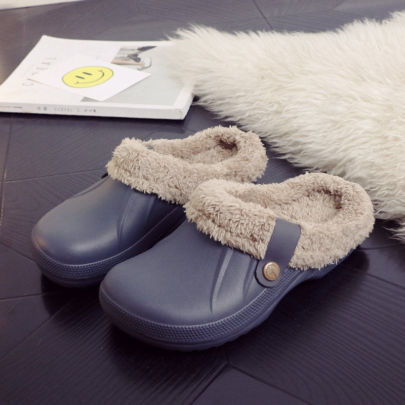 Waterproof cotton slippers women winter platform