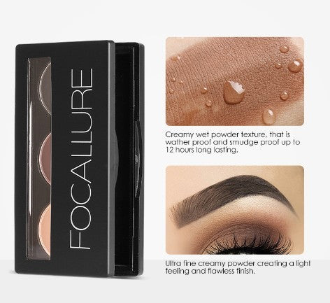 Three Color Matching Eyebrow Powder Eyebrow Wax Waterproof And Anti Sweat Double Effect Eyebrow Brush With Eyebrow