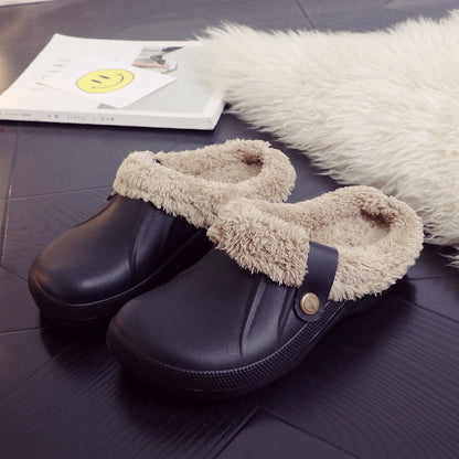 Waterproof cotton slippers women winter platform