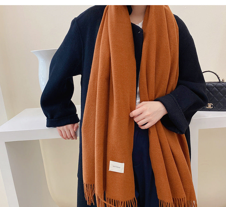 New Style Tassel Imitation Cashmere Scarf Padded Shawl Women