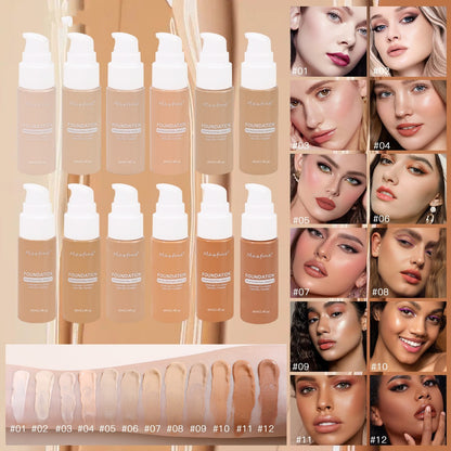 12 Colors Liquid Foundation Waterproof Concealer Long Lasting