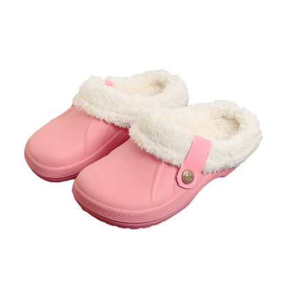 Waterproof cotton slippers women winter platform