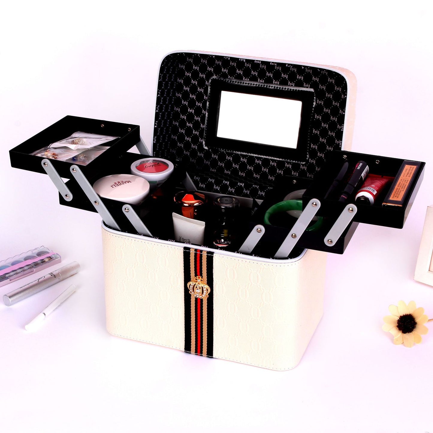 Cosmetic Bag Hand - Held Multi - Layer Storage Box