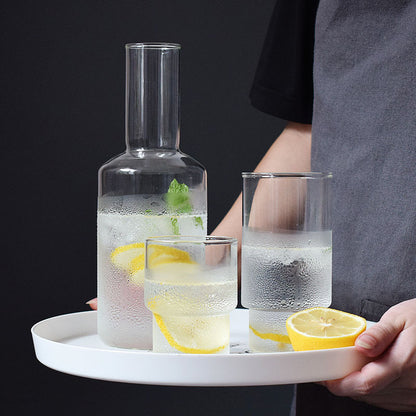 Bottle And Cup of cold and hot water Transparent Glass