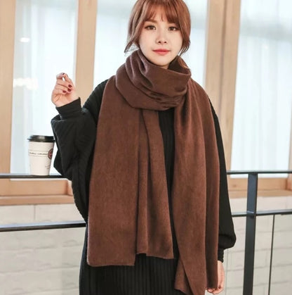 Scarf Female Winter Korean Version Of Knitted Wool  Cashmere Scarf Shawl Men And Women Solid Color Wild Collar