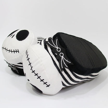 Christmas Eve Pumpkin Prince Skull Monster Jack Plush Slippers Men and Women Cotton Drag Home