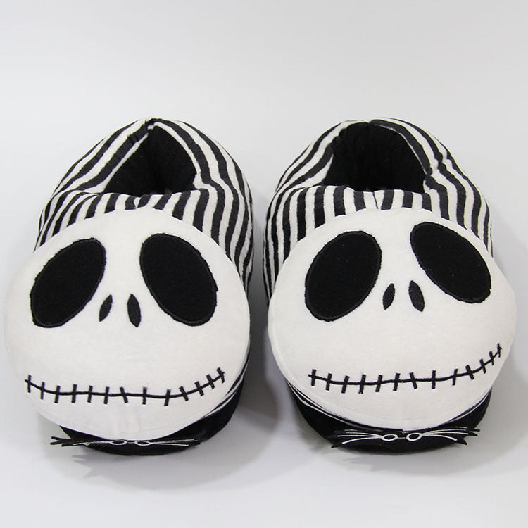 Christmas Eve Pumpkin Prince Skull Monster Jack Plush Slippers Men and Women Cotton Drag Home