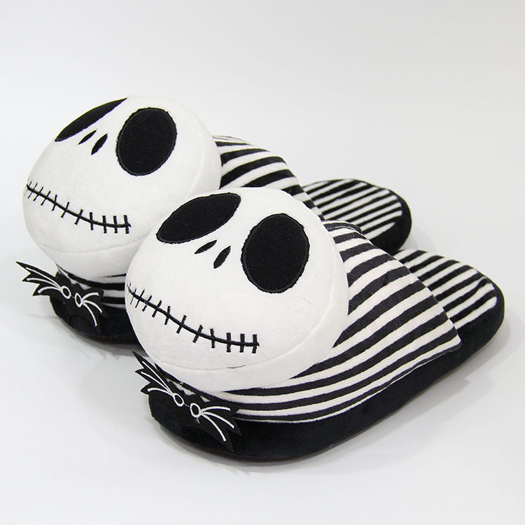 Christmas Eve Pumpkin Prince Skull Monster Jack Plush Slippers Men and Women Cotton Drag Home