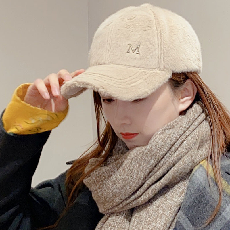 Warm Cap Korean Fashion Street Lamb Hair Winter Baseball Cap