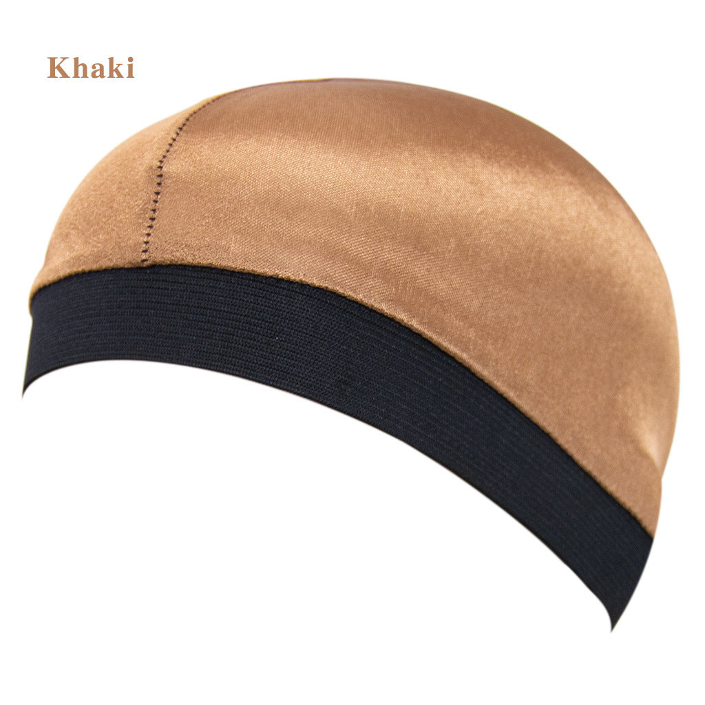 Silky Breathable Bottoming Wig Cap Wide-Brim Elastic Round Cap