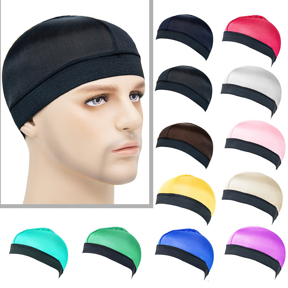 Silky Breathable Bottoming Wig Cap Wide-Brim Elastic Round Cap