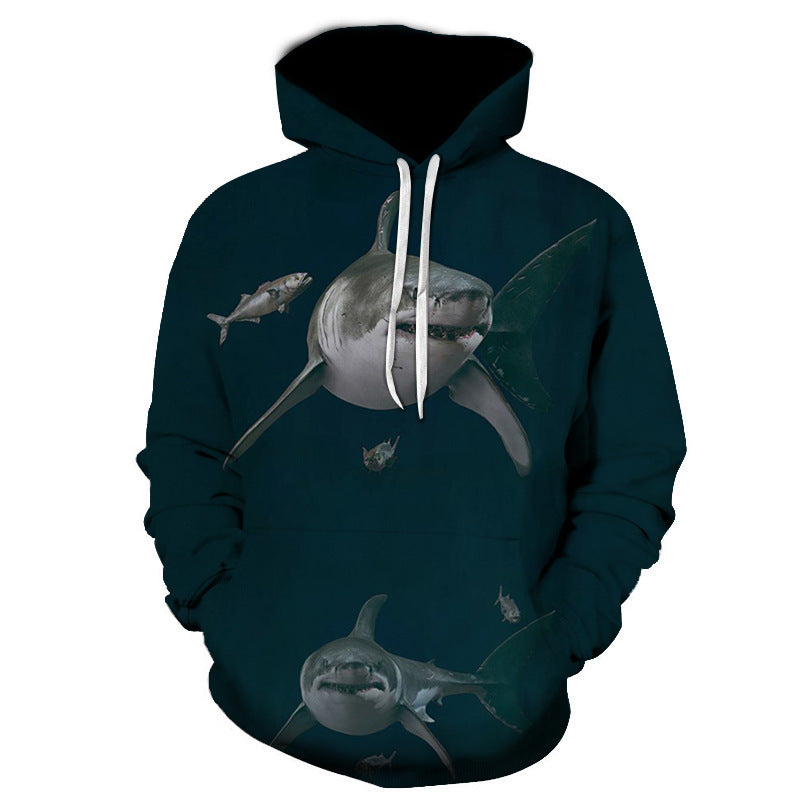 Shark Pullover Loose Hoodie For  Men And Women 3 D Hoodies