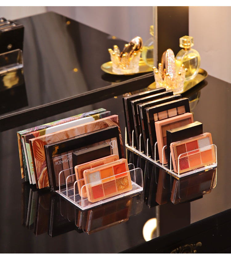 Eyeshadow Tray Storage Box Powder Cake Drawer Compartment Transparent Plastic Desktop Makeup Blush Cosmetics Storage Shelf