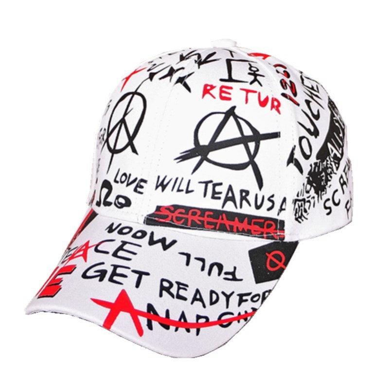 New Trendy Printed Sunshade Hip Hop Cap Unisex Adjustable Baseball Cap Korean Casual Sun Hat Cap