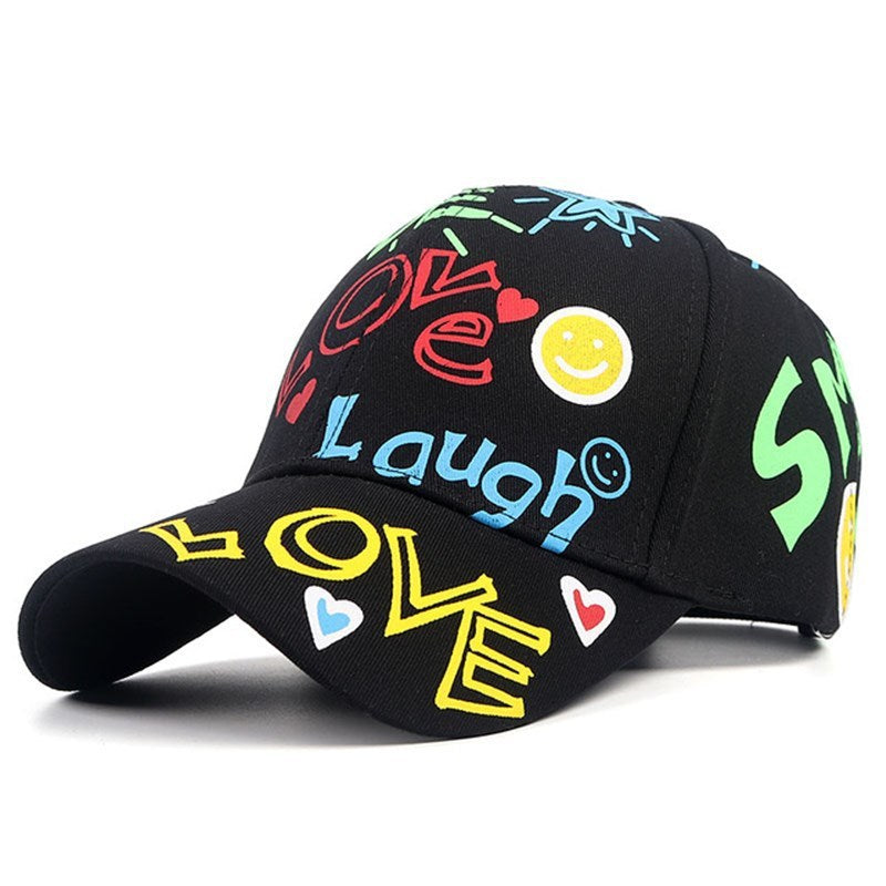 New Trendy Printed Sunshade Hip Hop Cap Unisex Adjustable Baseball Cap Korean Casual Sun Hat Cap