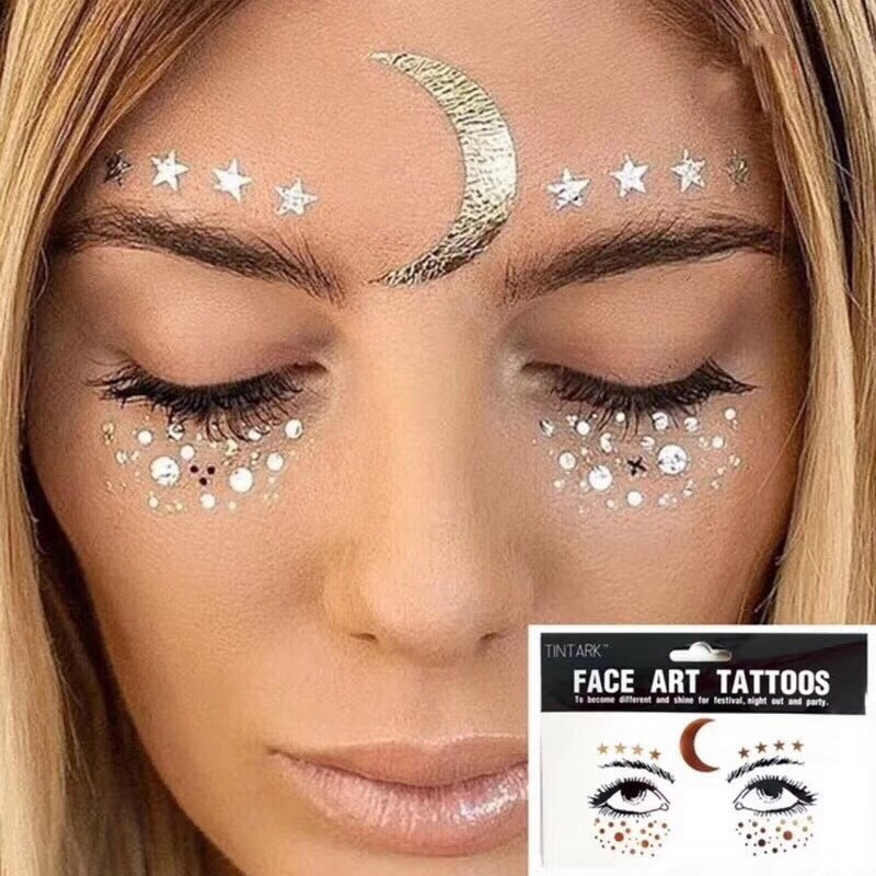 Bronzing Tattoo Sticker Face Sticker Tattoo Sticker Waterproof Female Spot Face Sticker