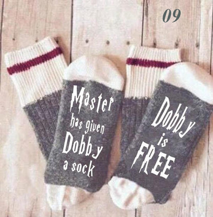 Casual Socks Men And Women English Alphabet Socks Cotton Socks