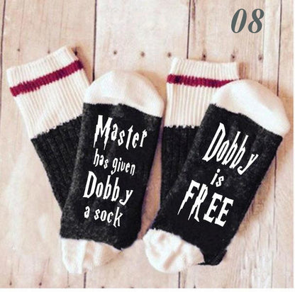 Casual Socks Men And Women English Alphabet Socks Cotton Socks