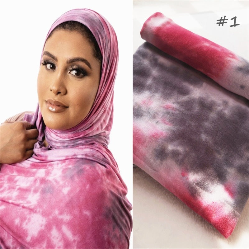 Cotton Modal Tie-dye Cotton Jersey Shawl Scarf Hijab