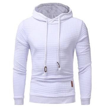 fo Square Pattern Quilted Classic  Men's  Casual Hoodies Men